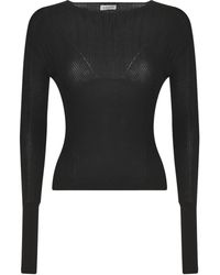 Lanvin - Ribbed Long-Sleeve Top - Lyst