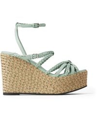 Jimmy Choo - Nyra 100 Braided-Effect Platform Sandals - Lyst