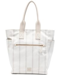 Eleventy - Striped Zip Tote Bag - Lyst