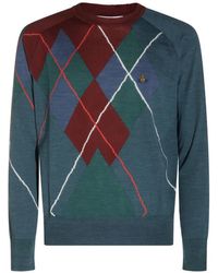 Vivienne Westwood - Argyle-Pattern Orb-Embroidered Sweater - Lyst