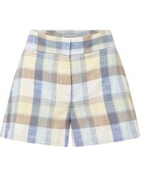 Veronica Beard - Allen Geruite Geplooide Shorts - Lyst