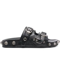 Balenciaga - Stud-detail Leather Sandals - Lyst