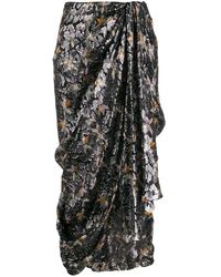 Isabel Marant Falda con estampado geométrico - Negro