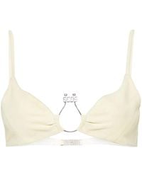 Gcds - Hoop Logo-Plaque Suede Bralette - Lyst