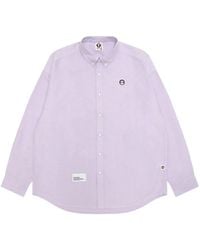 Aape By A Bathing Ape - Moonface Logo-Patch Button-Down Shirt - Lyst