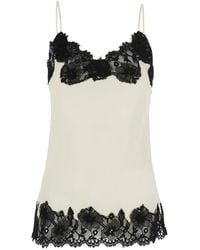 Gold Hawk - Marilyn Lace-Trim Silk Top - Lyst