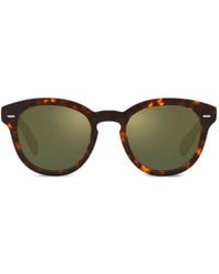 Oliver Peoples - Tortoiseshell Round Sunglasses - Lyst