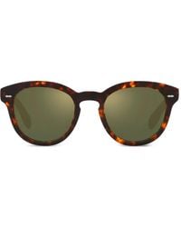 Oliver Peoples - Tortoiseshell Round Sunglasses - Lyst