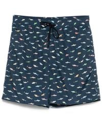Paul & Shark - Shark-Motif Swim Shorts - Lyst
