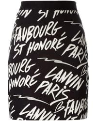 Lanvin - Logo Mini Skirt - Lyst