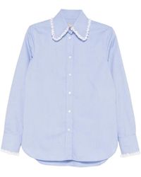 Valentino Garavani - Ruffled-Trim Collar Shirt - Lyst