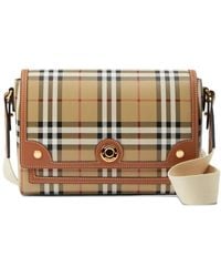 Burberry - Note Check Crossbody Bag - Lyst