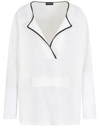 Giorgio Armani - Trimmed V-Neck Sweater - Lyst