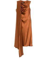 Max Mara - Draped Silk Midi Dress - Lyst