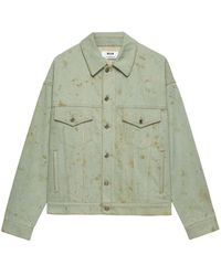 MSGM - Stained Denim Jacket - Lyst
