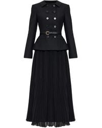 Self-Portrait - Belted Double-Breasted Midi Dress - Lyst