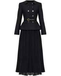 Self-Portrait - Belted Double-Breasted Midi Dress - Lyst
