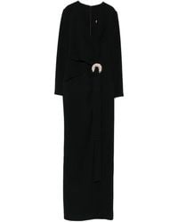 Elie Saab - Crystal-Embellished Wrap Maxi Evening Dress - Lyst