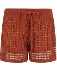 Roberto Collina - Open-Knit Drawstring Shorts - Lyst