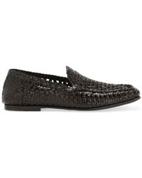 Dolce & Gabbana - Leather Intrecciato Loafers - Lyst