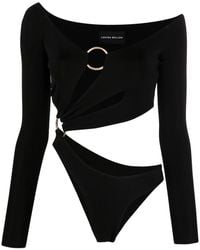 Louisa Ballou - Cut-Out Asymmetric Jersey Top - Lyst