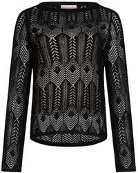 Liu Jo - Openwork Trui Met Ronde Hals - Lyst