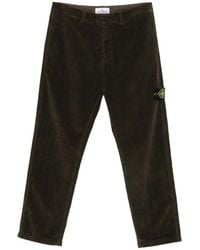 Stone Island - Pantalon En Velours Côtelé À Motif Compass - Lyst