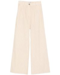 ERMANNO FIRENZE - Striped Wide-Leg Trousers - Lyst