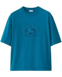 Burberry - Oak Leaf Crest Embroidered Cotton T-Shirt - Lyst
