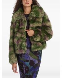 Desigual - Abrigo De Piel Artificial Con Botones - Lyst
