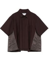 Sacai - Kurzärmeliges Hemd mit Einsätzen - Lyst