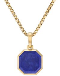 David Yurman - 18Kt Faceted Lapis Lazuli Amulet (16Mm) - Lyst