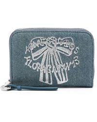 Acne Studios - Logo-Print Denim Wallet - Lyst