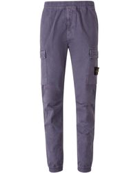 Stone Island - Logo-patch Stretch-cotton Pants - Lyst