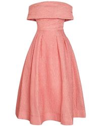 Rebecca Vallance - Adalyn Cloqué-Effect Off-Shoulder Midi Dress - Lyst