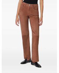 Arma - Suede Straight-Leg Trousers - Lyst