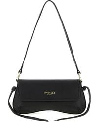 Twinset - Logo Knot Leather Shoulder Bag - Lyst