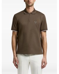 Peserico - Piquet Logo-Print Zip-Fastening Polo Shirt - Lyst