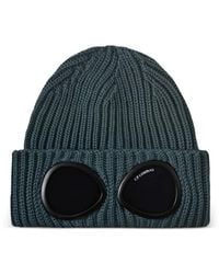 C.P. Company - Goggle Ribbed Knit Beanie Hat - Lyst