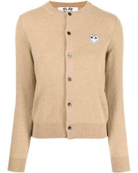 COMME DES GARÇONS PLAY - Embroidered Heart Wool-knit Cardigan - Lyst