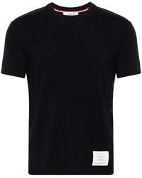Thom Browne - Wollen T-Shirt Met Gestreept Detail - Lyst