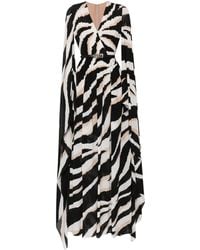 Elie Saab - ゼブラプリント シルクドレス - Lyst