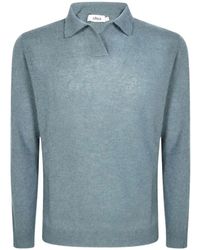 Altea - Knitted Long-Sleeve Polo Shirt - Lyst