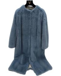 Prada - Kraagloze Jas Van Imitatiebont - Lyst