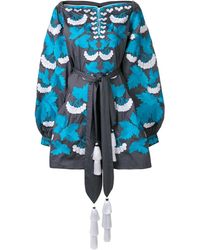 Yuliya Magdych Kalynia Geborduurde Jurk - Grijs