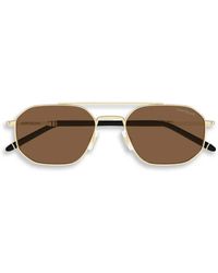 Montblanc - Geometric-Frame Double-Bridge Sunglasses - Lyst