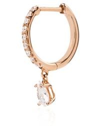 Anita Ko - 18kt Rose Gold Diamond Hoop Earring - Lyst