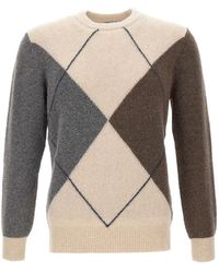 Kangra - Argyle-Knit Crew-Neck Sweater - Lyst