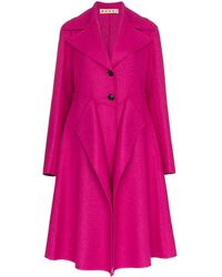 Marni Gelaagde Mantel Met Enkele Knopenrij - Roze