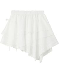 B+ AB - Tiered Broderie-Anglaise Cotton Mini Skirt - Lyst